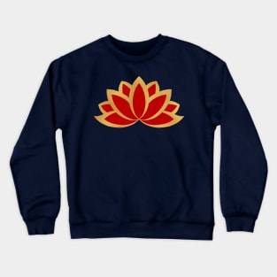 Red and gold lotus design , Traditional lotus Crewneck Sweatshirt